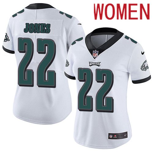 Women Philadelphia Eagles #22 Sidney Jones Nike White Vapor Limited NFL Jersey->women nfl jersey->Women Jersey